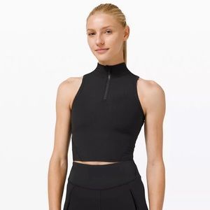 Lululemon Ribbed Zip Front Crop Tank, NWT